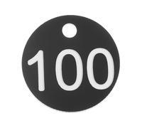 Etichette numeriche in plastica rotonde numerate, Confezione Da 100 Etichette Con Numeri In Plastica, Anello Rotondo Inciso 1-100, Nero Rosa, 3,5 Cm, Per Portachiavi(Schwarz)