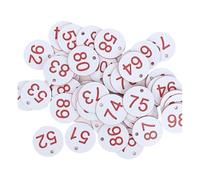 Etichette numeriche in plastica rotonde numerate, Targhette numeriche in plastica 1-100 Multicolor 100 pezzi 3,5 cm(White Red)