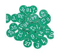 Etichette numeriche in plastica rotonde numerate, Targhette numeriche in plastica 1-100 Multicolor 100 pezzi 3,5 cm(Green White)
