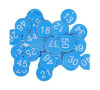 Etichette numeriche in plastica rotonde numerate, Targhette numeriche in plastica 1-100 Multicolor 100 pezzi 3,5 cm(Sky Blue White)