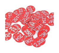 Etichette numeriche in plastica rotonde numerate, Targhette numeriche in plastica 1-100 Multicolor 100 pezzi 3,5 cm(Red White)