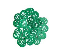 Etichette numeriche in plastica rotonde numerate, Targhette numeriche incise in plastica 100 pezzi 1-100 Multicolor(Green)