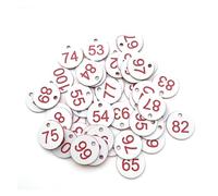 Etichette numeriche in plastica rotonde numerate, Targhette numeriche incise in plastica 100 pezzi 1-100 Multicolor(White)