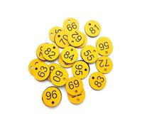 Etichette numeriche in plastica rotonde numerate, Targhette numeriche incise in plastica 100 pezzi 1-100 Multicolor(Yellow)