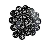 Etichette numeriche in plastica rotonde numerate, Targhette numeriche incise in plastica 100 pezzi 1-100 Multicolor(Schwarz)