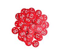 Etichette numeriche in plastica rotonde numerate, Targhette numeriche incise in plastica 100 pezzi 1-100 Multicolor(Red)