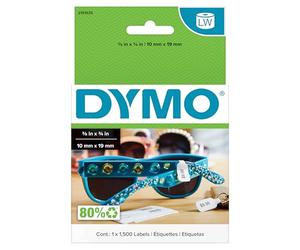 Etichette originali DYMO LW 2-Up per cartellini prezzo | 10 mm x 19 mm | Etichette DYMO per stampanti LabelWriter | 1 rotolo da 1500 adesivi per cartellini prezzo