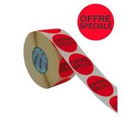 Etichette originali Meto Sconto - OFFRE SPECIALE - (40 mm, rotonde, rosso fluoro, permanenti, 1000 etichette su rotolo, etichette adesive 30004922)