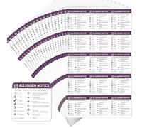 Etichette per allergeni, 450 pezzi, etichette adesive per allergie alimentari, etichette di avvertenza per uso commerciale, cucina, ristorazione, punti vendita (5 x 5 cm)