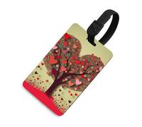 Etichette per bagagli a forma di albero a forma di cuore per valigie, etichette divertenti per l'identificazione dei bagagli, elegante etichetta per bagagli con anello nero per appendere l'etichetta