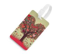 Etichette per bagagli a forma di albero a forma di cuore per valigie, etichette divertenti per l'identificazione dei bagagli, elegante etichetta per bagagli con anello bianco per appendere l'etichetta