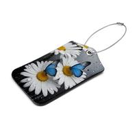 Etichette per bagagli a forma di farfalla, 2 etichette in pelle per bagagli, etichette per bagagli da viaggio con carta d'identità, proteggere la privacy e prevenire perdite di valigie da viaggio