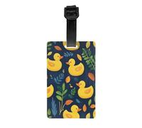 Etichette per bagagli a forma di foglia d'anatra gialla con protezione della privacy per uomini e donne, per viaggi in aeroporto e in crociera