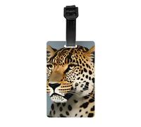 Etichette per bagagli a forma di leopardo per valigie, resistenti, etichette per borse per riconoscere facilmente le borse, essenziali da viaggio, bianco, Taglia unica