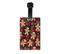 Etichette per bagagli a forma di omini di pan di natalizi con protezione della privacy per uomini e donne, per viaggi in aeroporto e in crociera