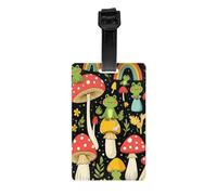 Etichette per bagagli a forma di rana, fungo e arcobaleno con protezione della privacy per uomini e donne, per viaggi in aeroporto e in crociera