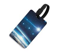 Etichette per bagagli arte astronomica per valigie Etichette divertenti per identificazione bagagli Elegante etichetta per bagagli con anello nero per appendere l'etichetta identificativa