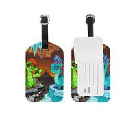 Etichette per bagagli Baby Dragons Etichetta identificativa in pelle per bambini Ragazzo Ragazza 1 pezzo