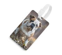 Etichette per bagagli Bulldog inglesi Etichette divertenti per bagagli Etichette con nome per zaini Etichette uniche per bagagli da viaggio Etichette per borse da viaggio con nome ID Tag valigia