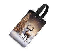 Etichette per bagagli con albero di Natale e renne Etichette per l'identificazione del bagaglio da viaggio nere Etichetta identificativa con nome e scheda indirizzo Etichette per bagagli uniche e gr