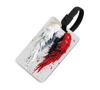 Etichette per bagagli con ali d'angelo bianche e rosse graffiti per borsa da viaggio, valigia, bagagli