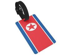 Etichette per bagagli con bandiera della Corea del Nord, etichette identificative per valigie, ideali per viaggi e borse da crociera