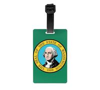 Etichette per bagagli con bandiera di Washington per valigie, etichette identificative resistenti, etichette per borse per riconoscere facilmente le borse, essenziali da viaggio, bianco, Taglia unica