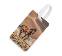 Etichette per bagagli con cavalli che corrono nel deserto, porta carte di credito per valigie con scudo per la privacy, borsa da viaggio, targhetta identificativa per uomini e donne, zaino, stile