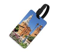 Etichette per bagagli con città spagnole, porta carte per bagagli con scudo per la privacy, borsa da viaggio, targhetta identificativa per uomini e donne, zaino da borsa, stile nero, taglia unica