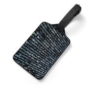 Etichette per bagagli con codice di programmazione programmatore, etichette per bagagli in pelle PU resistente con scheda informativa, etichette identificative per bagagli essenziali da viaggio per