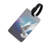 Etichette per bagagli con colomba della pace, porta carte per valigie, con scudo per la privacy, borsa da viaggio, targhetta identificativa, per uomini e donne, zaino, stile nero