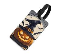 Etichette per bagagli con corvo nero per valigie Etichette di identificazione divertenti per bagagli Elegante etichetta per bagagli con anello nero per appendere l'etichetta identificativa