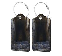 Etichette per bagagli con decorazione per l'ingresso della grotta rocciosa, per valigie, etichette per bagagli da nave da crociera con etichetta di copertura per la privacy, cartellino dell'indirizzo