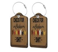 Etichette per bagagli con decorazioni in stile fattoria con escrementi di pollo, per valigie, per navi da crociera, con etichetta di copertura per la privacy, per biglietti d'indirizzo e anello in me