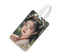 Etichette per bagagli con fatina orientale per valigie, etichette divertenti per l'identificazione dei bagagli, elegante etichetta per bagagli con anello bianco per appenderlo, etichetta