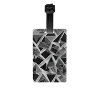 Etichette per bagagli con figure geometriche argentate per valigie, etichette identificative durevoli, etichette per borse per un facile riconoscimento della borsa, essenziali da viaggio