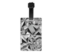 Etichette per bagagli con figure geometriche argentate per valigie, etichette identificative durevoli, etichette per borse per un facile riconoscimento della borsa, essenziali da viaggio