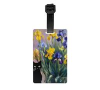 Etichette per bagagli con fiori di gatto per valigie, etichette identificative resistenti, etichette per borse per riconoscere facilmente la borsa, essenziali da viaggio