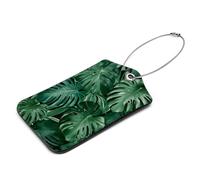 Etichette per bagagli con foglia di palma, 2 etichette per bagagli in pelle, etichette per bagagli per valigie, etichette per bagagli da viaggio con carta d'identità, proteggere la privacy e prevenire