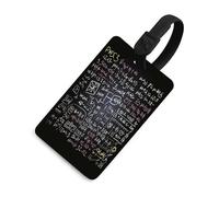 Etichette per bagagli con formula matematica per valigie con carta d'identità, protezione della privacy, etichette per valigie da viaggio con cinghia, in TPU, identificatore per bagagli, accessori da