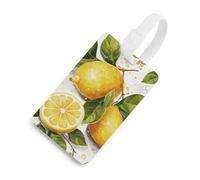 Etichette per bagagli con frutta e limone, porta carte per bagagli per valigie con scudo per la privacy, borsa da viaggio, targhetta identificativa, per uomini e donne, zaino, stile bianco