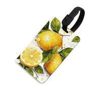 Etichette per bagagli con frutta e limone, porta carte per valigie con scudo per la privacy, borsa da viaggio, targhetta identificativa, per uomini e donne, zaino, stile nero