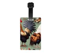 Etichette per bagagli con gallo e pollo, identificatori per bagagli eleganti, impermeabili e durevoli, garantiscono che il tuo viaggio sia sicuro e ordinato.