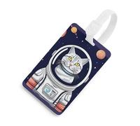 Etichette per bagagli con gatto in Spacess, porta carte per bagagli per valigie con scudo per la privacy, borsa da viaggio, targhetta identificativa, per uomini e donne, zaino, stile bianco