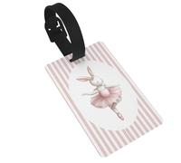 Etichette per bagagli, con grazioso coniglietto che fa balletto, per valigie, ideale per viaggi e crociere