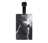 Etichette per bagagli con lupo invernale stampato etichetta per bagagli borsa da viaggio etichette etichette in PVC ID etichetta essenziale da viaggio, perfetto per individuare rapidamente bagagli