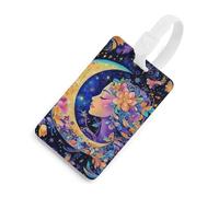 Etichette per bagagli con mandala a forma di stella e luna, etichette per valigie, etichette da viaggio, etichette identificative, biglietti da visita, zaini per valigie