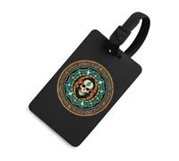 Etichette per bagagli con mandala celtico, etichette da viaggio in TPU, etichette per bagagli da uomo e da donna, nere