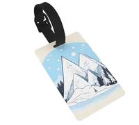 Etichette per bagagli con montagne innevate. Durevole ed elegante, questo accessorio da viaggio unisex rende facile identificare il tuo bagaglio.