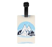 Etichette per bagagli con montagne innevate per borse da golf, borse da palestra, valigie, ecc.